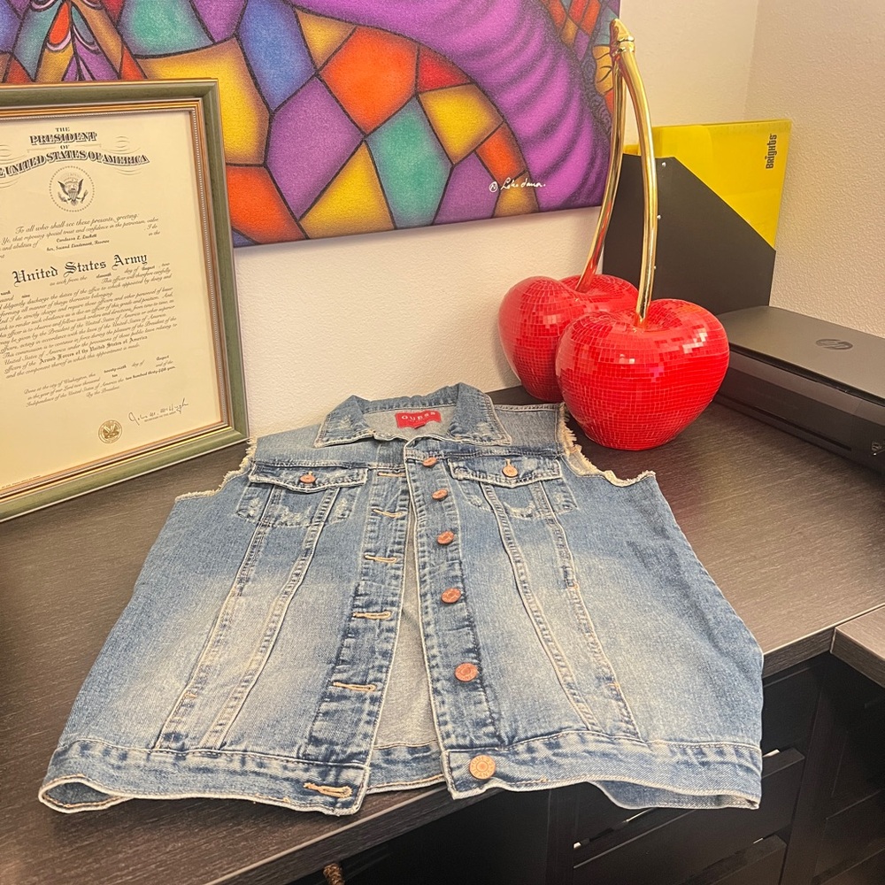 Guess Blue Denim Vest